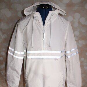 Ninth Hall Milas White & Reflective Striped Anorak Jacket Women's Size Small